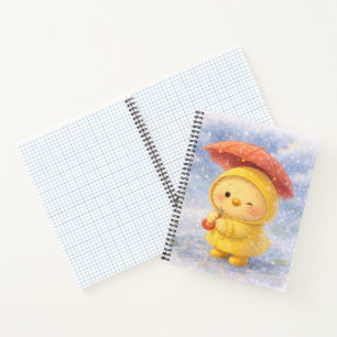 Rainy Alma Notebook Cute Chick with Umbrella