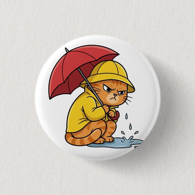 Rainy Cat Mood Button (Front)