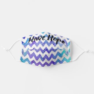 Rainy Chevron Watercolor Protective Fabric Mask