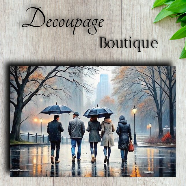 Rainy City Stroll Decoupage Tissue Paper (Rainy City Stroll Decoupage Tissue Paper)