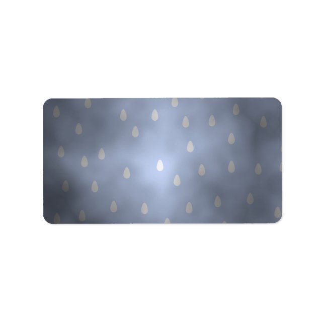 Rainy cloudy stormy sky. Gray and Blue. Label (Front)