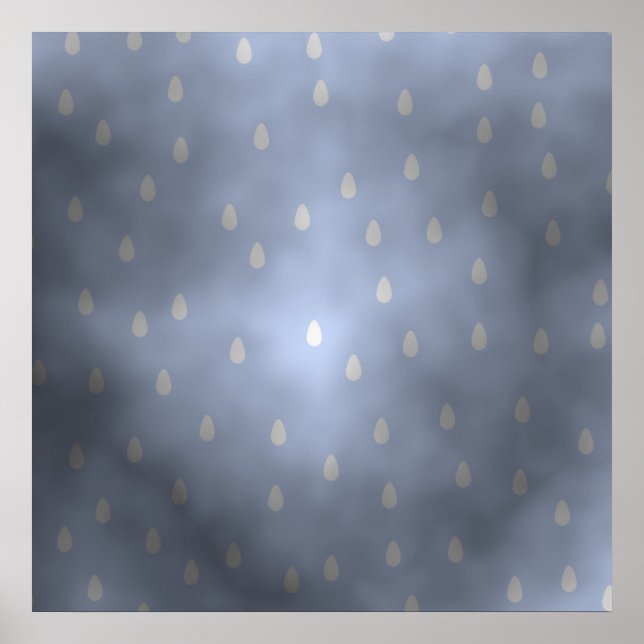 Rainy cloudy stormy sky. Gray and Blue. Poster (Front)