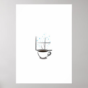 Rainy Coffee Moment Poster
