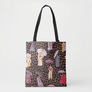 Rainy Day Adventures: Invisible Umbrellas Tote Bag