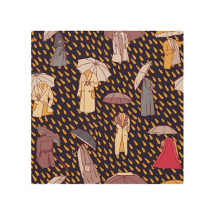 Rainy Day Adventures: Invisible Umbrellas Wood Wall Art