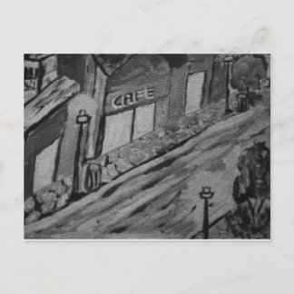 Rainy Day at the Cafe - Art Postcards