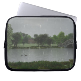 Rainy Day at the Lake Laptop Bag