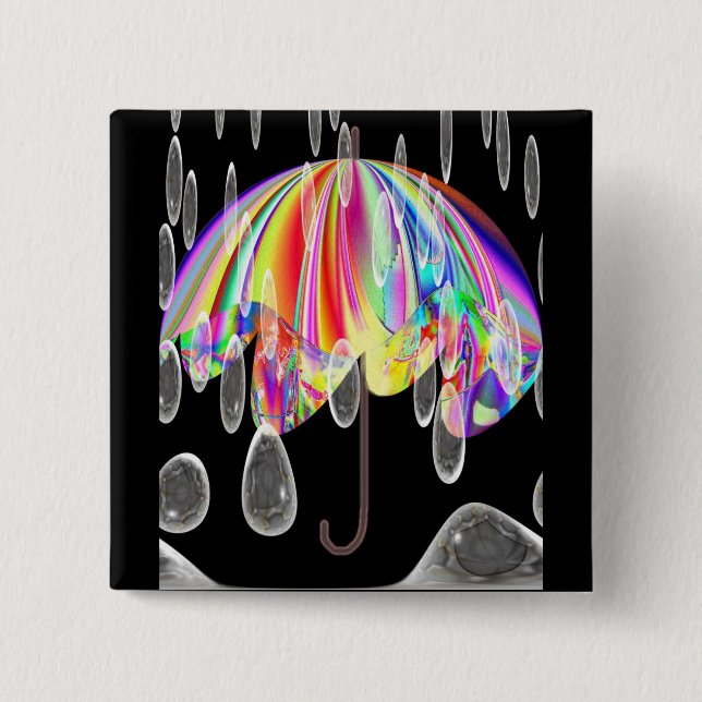 Rainy Day At The Zoo Button (Front)