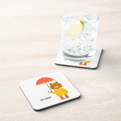 Rainy Day Bear Beverage Coaster