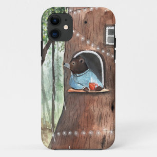 Rainy Day Bear Daydream Tea Time Illustration    iPhone 11 Case