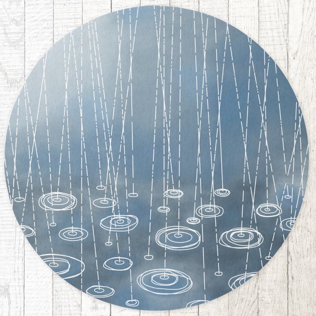 Rainy Day Blue Abstract Rug (Rainy day abstract blue indoor or outdoor rug)