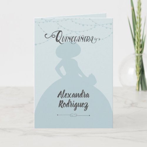 Rainy Day Blue Charro Silhouette Quinceanera Invitation