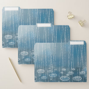 Rainy Day Blue File Folder