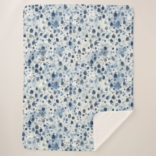 Rainy Day Blue Sherpa Blanket (Front)