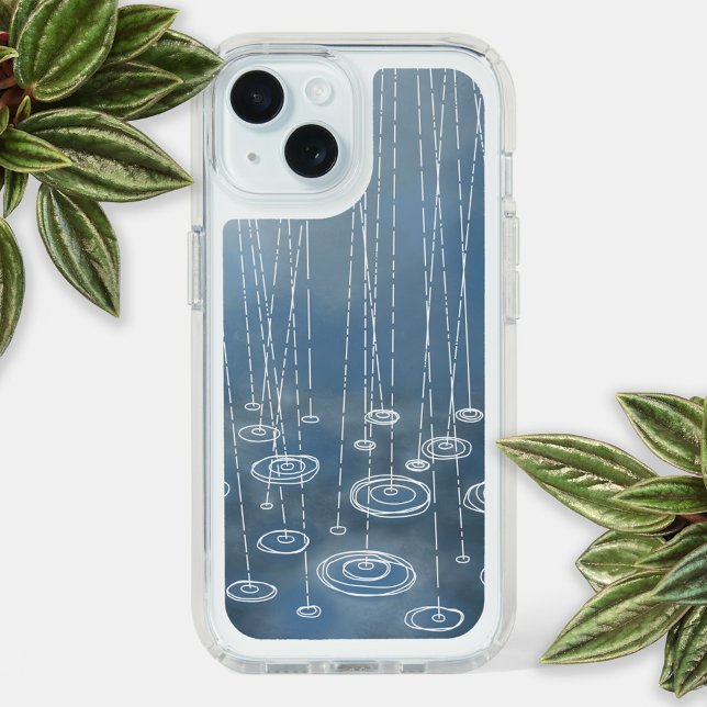 Rainy Day Blue Speck iPhone Case (Rainy day cell phone case)