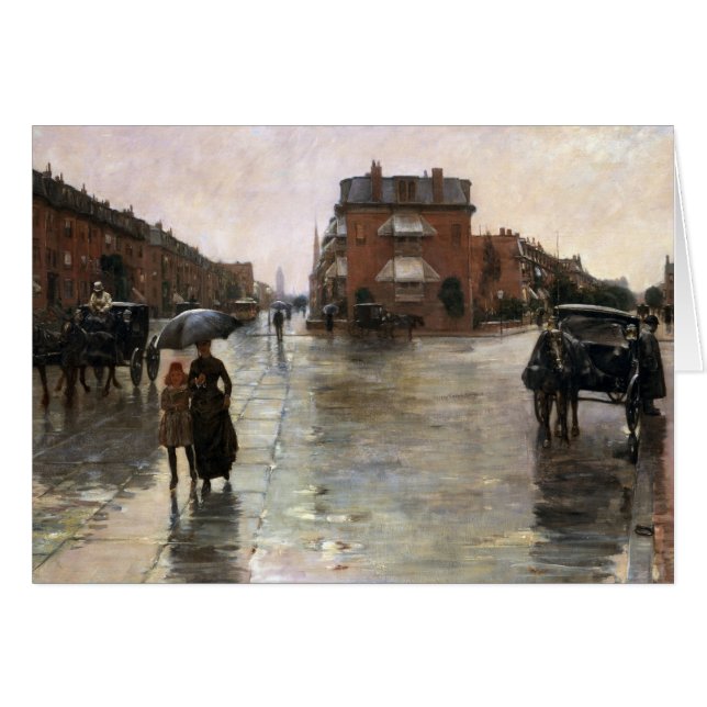 Rainy Day, Boston by Frederick Childe Hassam Cards (Front Horizontal)