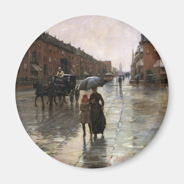 Rainy Day, Boston by Frederick Childe Hassam Magnet (Front)