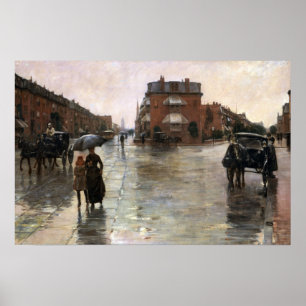 Rainy Day, Boston by Frederick Childe Hassam Poster