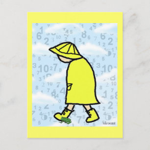 Rainy Day Boy Postcard