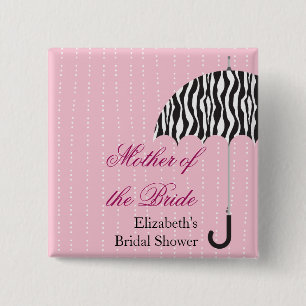 Rainy Day Bridal Shower Button