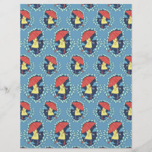 rainy day cameos scrapbook paper 8.5 x 11