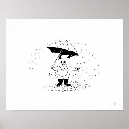 Rainy Day Cat Art Print