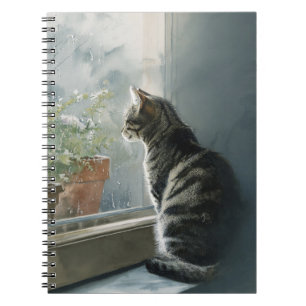 Rainy Day Cat Spiral Notebook