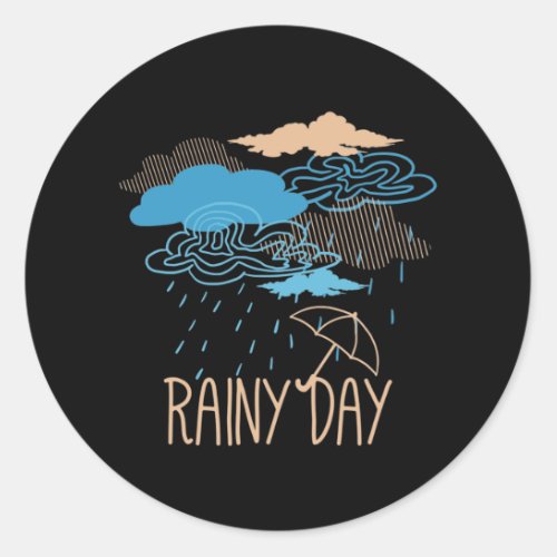 Rainy Day Classic Round Sticker