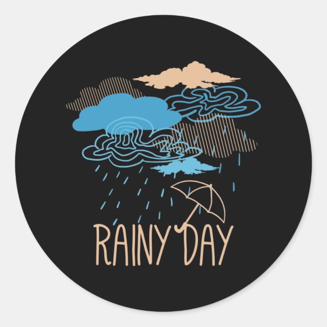 Rainy Day Classic Round Sticker (Front)
