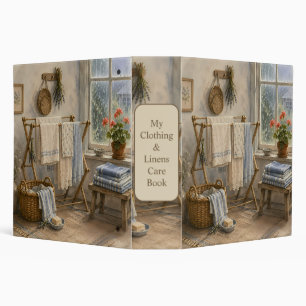 Rainy Day Cottage Laundry Room 3 Ring Binder