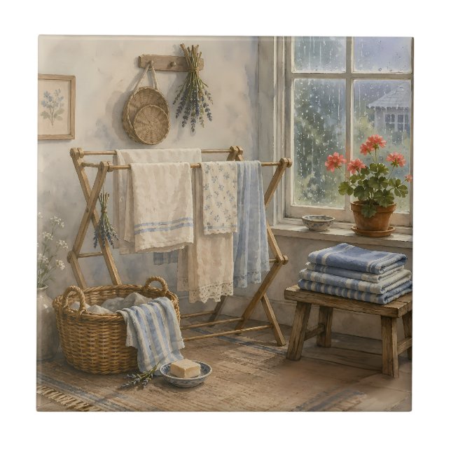 Rainy Day Cottage Laundry Room Ceramic Tile (Front)