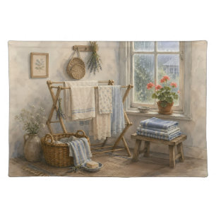 Rainy Day Cottage Laundry Room Cloth Placemat