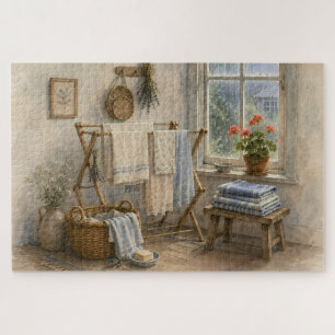 Rainy Day Cottage Laundry Room Jigsaw Puzzle