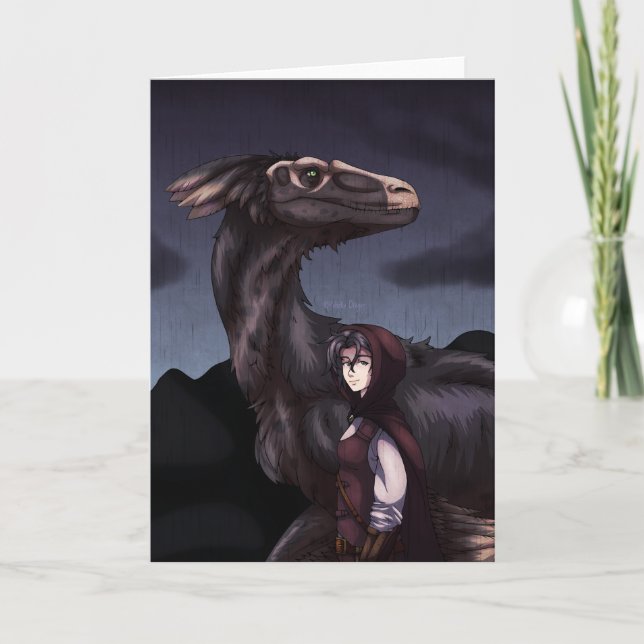 Rainy Day Dinosaur Card (Front)