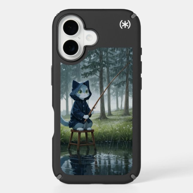 Rainy day fishing  speck iPhone case (Front)