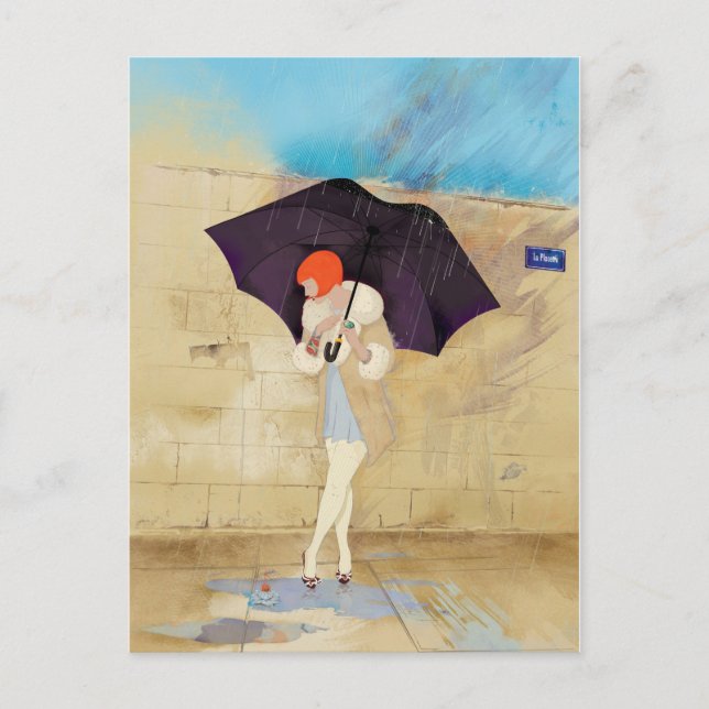 Rainy Day Flower Postcard (Front)