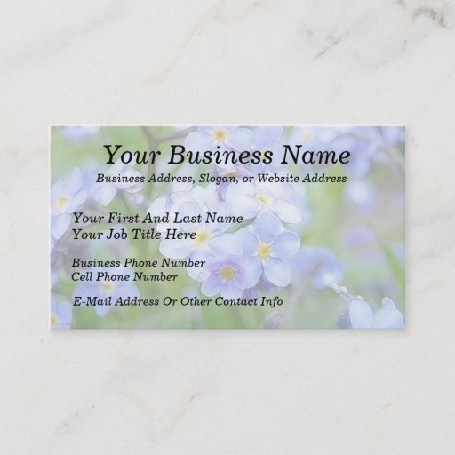 Customizable Rainy Day Forget Me Nots Business Cards