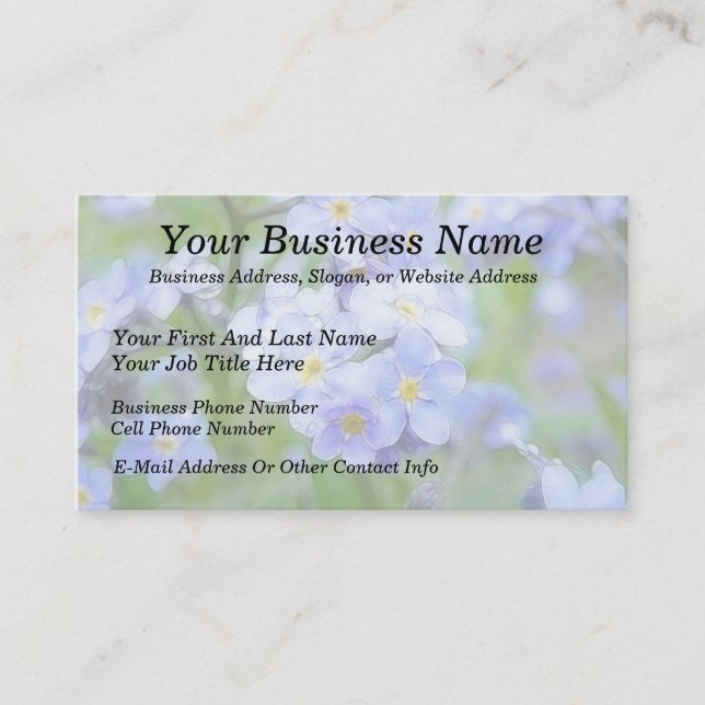 Rainy Day Forget Me Nots Business Card (Front)