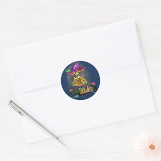 Rainy Day Friends Classic Round Sticker