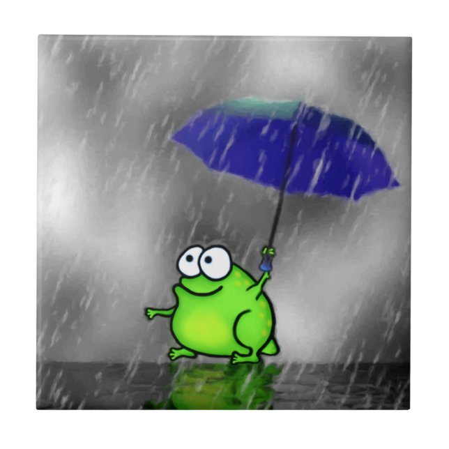 Rainy Day Frog Tile (Front)