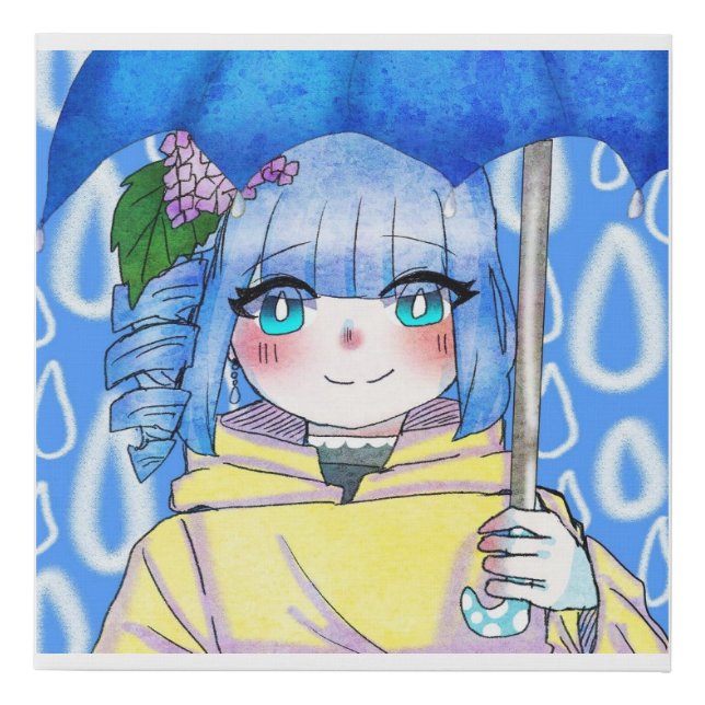 Rainy Day Girl by Lilia Faux Canvas Print (Front)