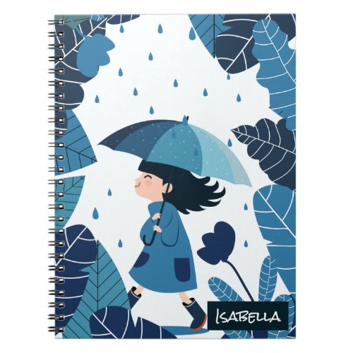 Rainy Day Girl Spiral Photo Notebook