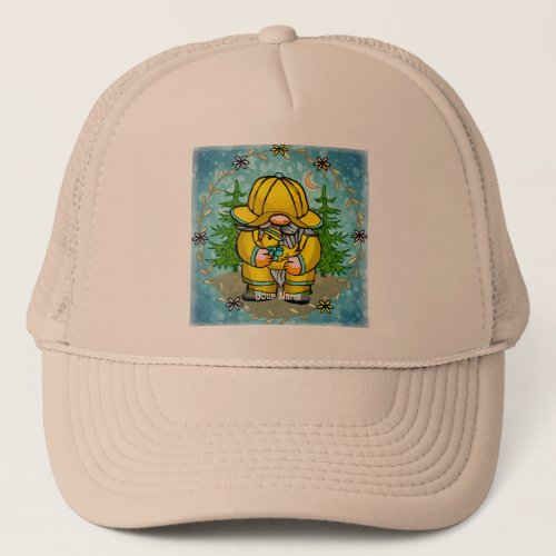 Rainy Day Gnome custom name Trucker Hat