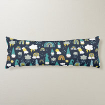 Rainy Day Gnomes Rainbow Kids Body Pillow