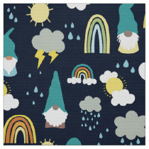 Rainy Day Gnomes Rainbow Kids Fabric
