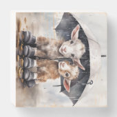 Rainy Day Goats  Wooden Box Sign (Front Vertical)