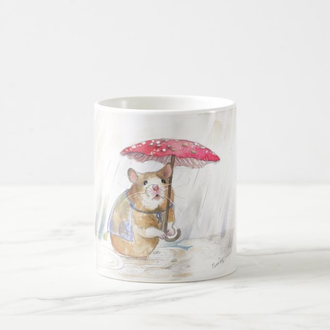 Rainy Day Hamster Coffee Mug (Center)