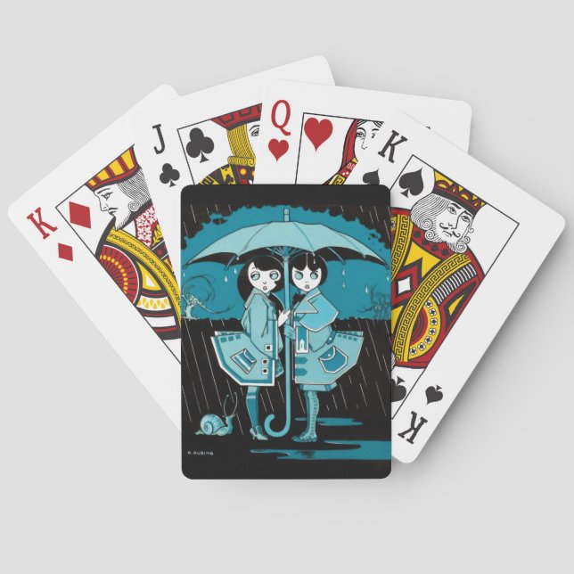Rainy Day in Blue Poker Cards (Back)