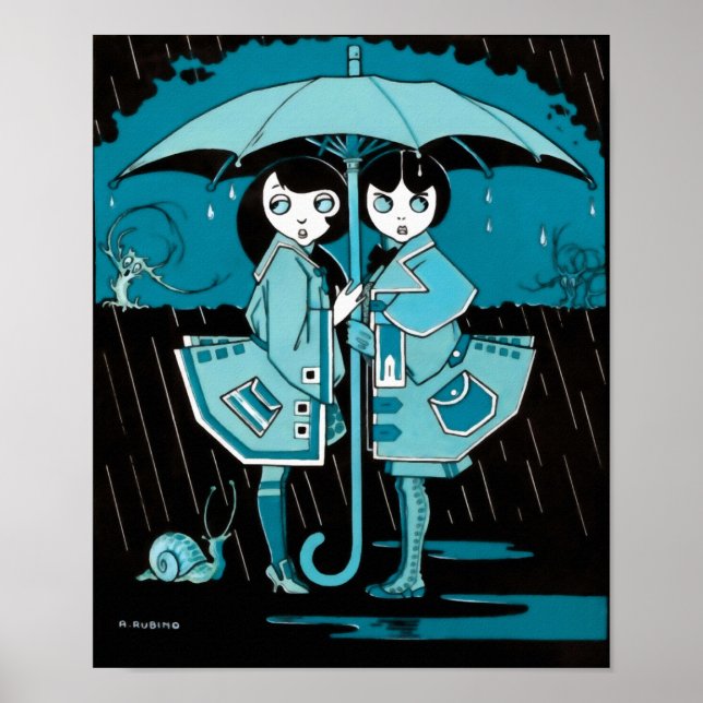 Rainy Day in Blue Poster (Front)
