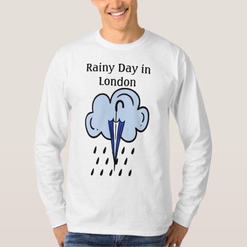 Rainy Day in London Umbrella  Rain T_Shirt